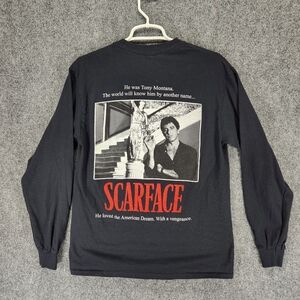 Tony Montana ScarFace Men’s Medium Long Sleeve Black T-shirt American Dream